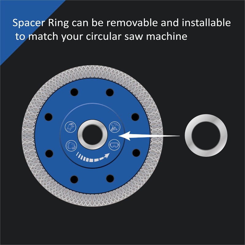 GoYonder 5 Inch Tile Blade, Super Thin Diamond Saw Blade for Cutting Porcelain Tiles, Granite Marble Ceramics (5"-Blue) - Image 2